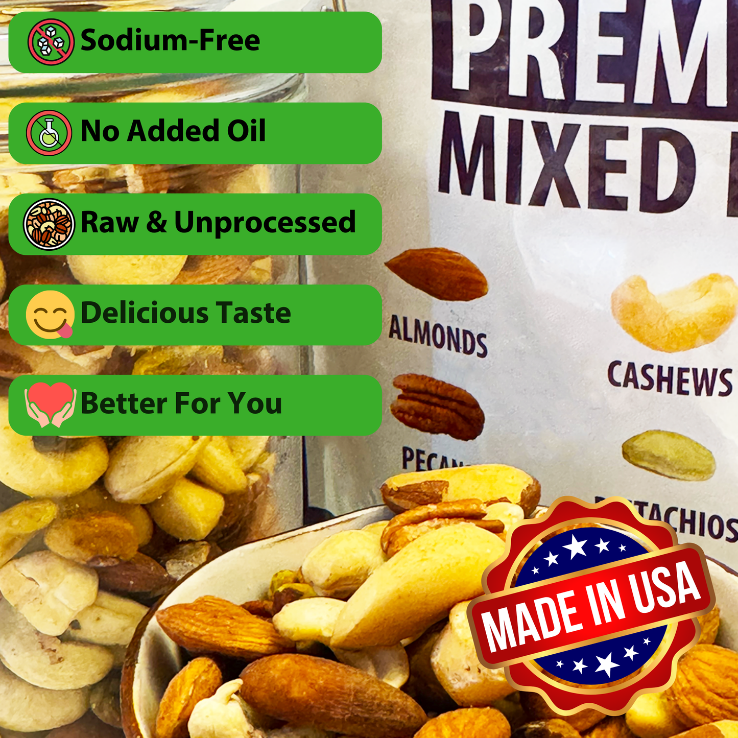 Raw Unsalted Premium Mixed Nuts BetterFoods