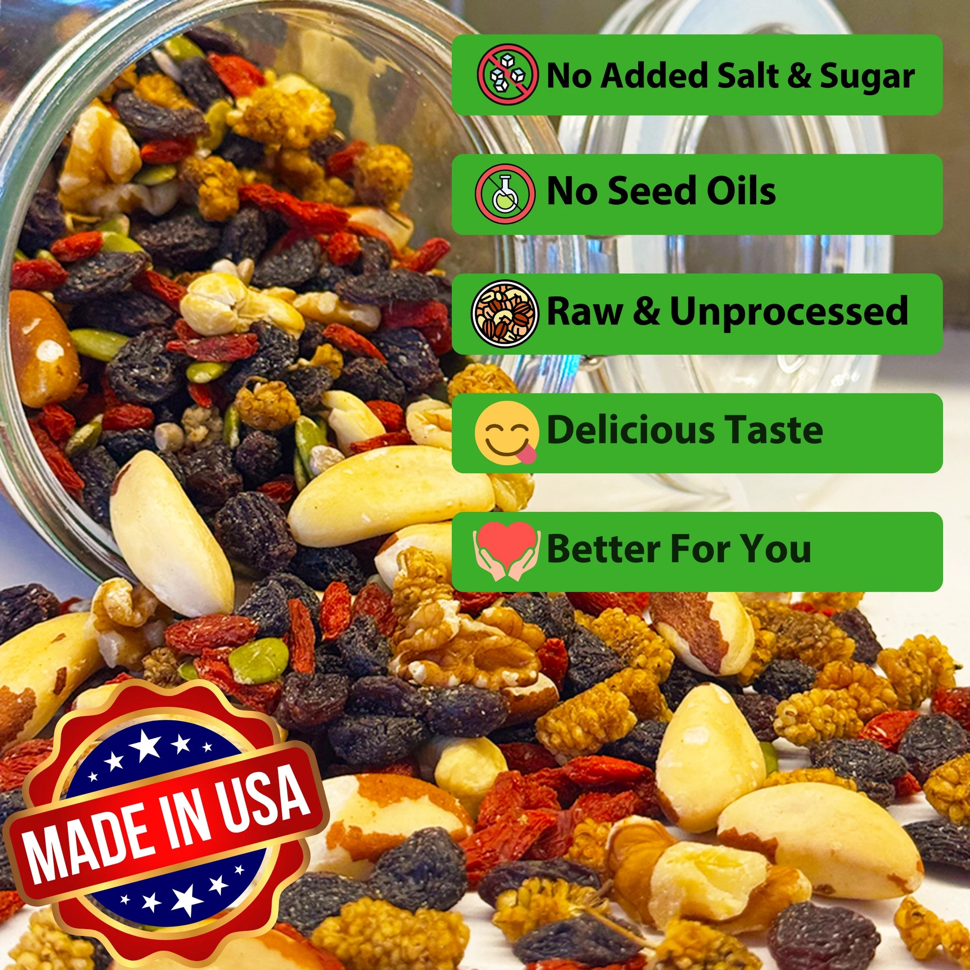 Raw Superfoods Trail Mix - The Works - Unsalted Trail Mix BetterFoods