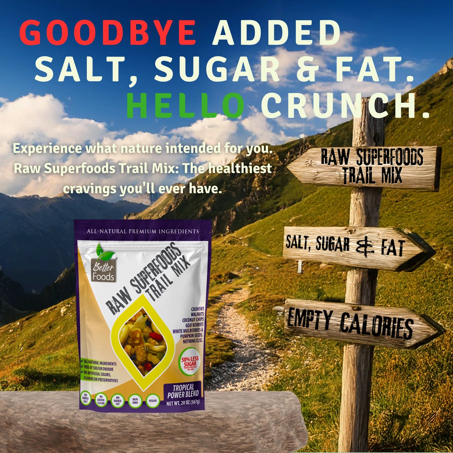 Raw Superfoods Tropical Trail Mix Low Sugar Blend BetterFoods