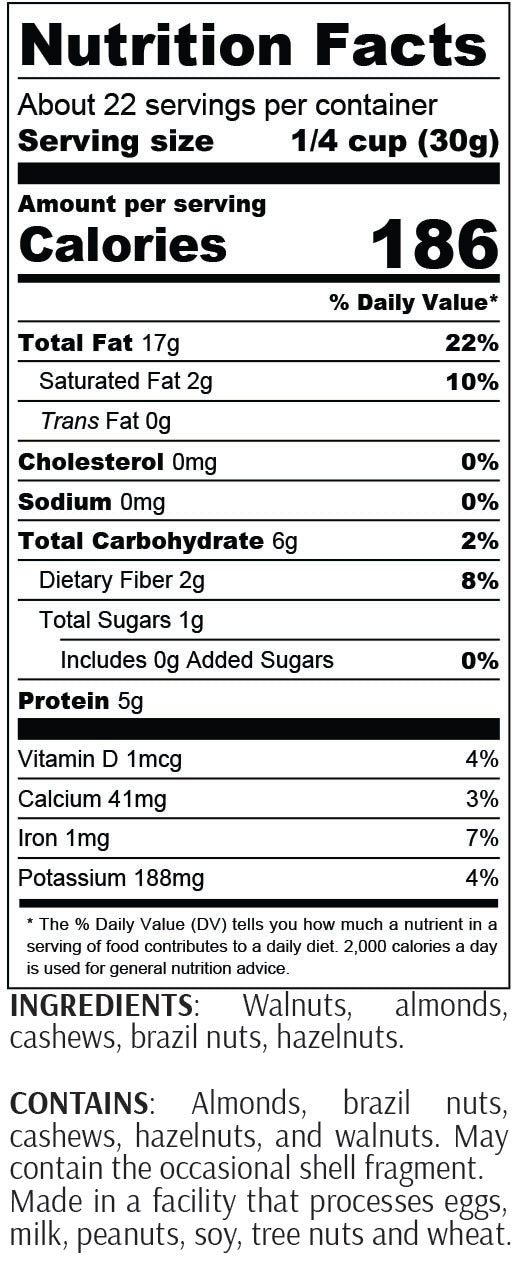 Raw Superfoods Unsalted Omega-3 Mixed Nuts BetterFoods