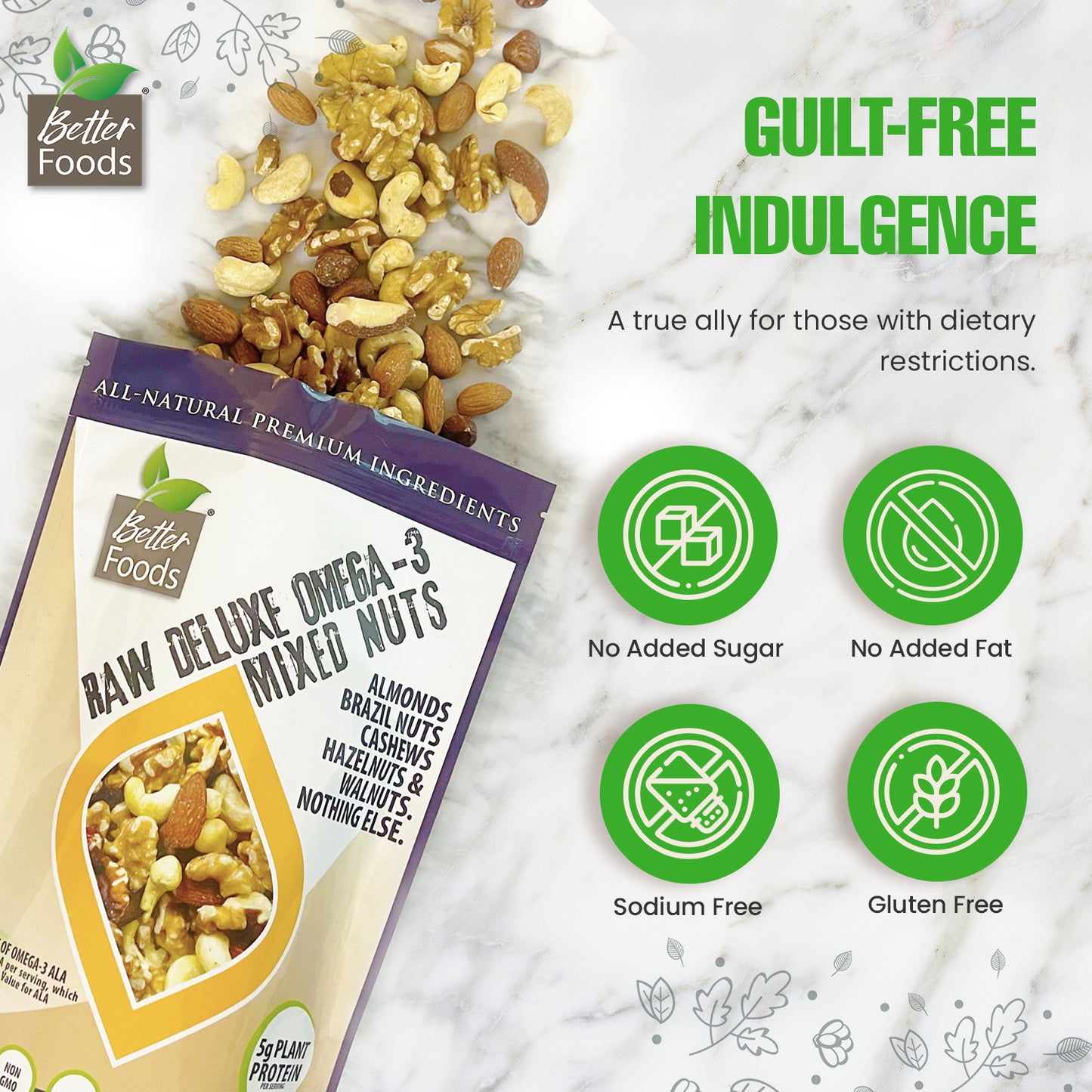 Raw Unsalted Deluxe Omega 3 Mixed Nuts