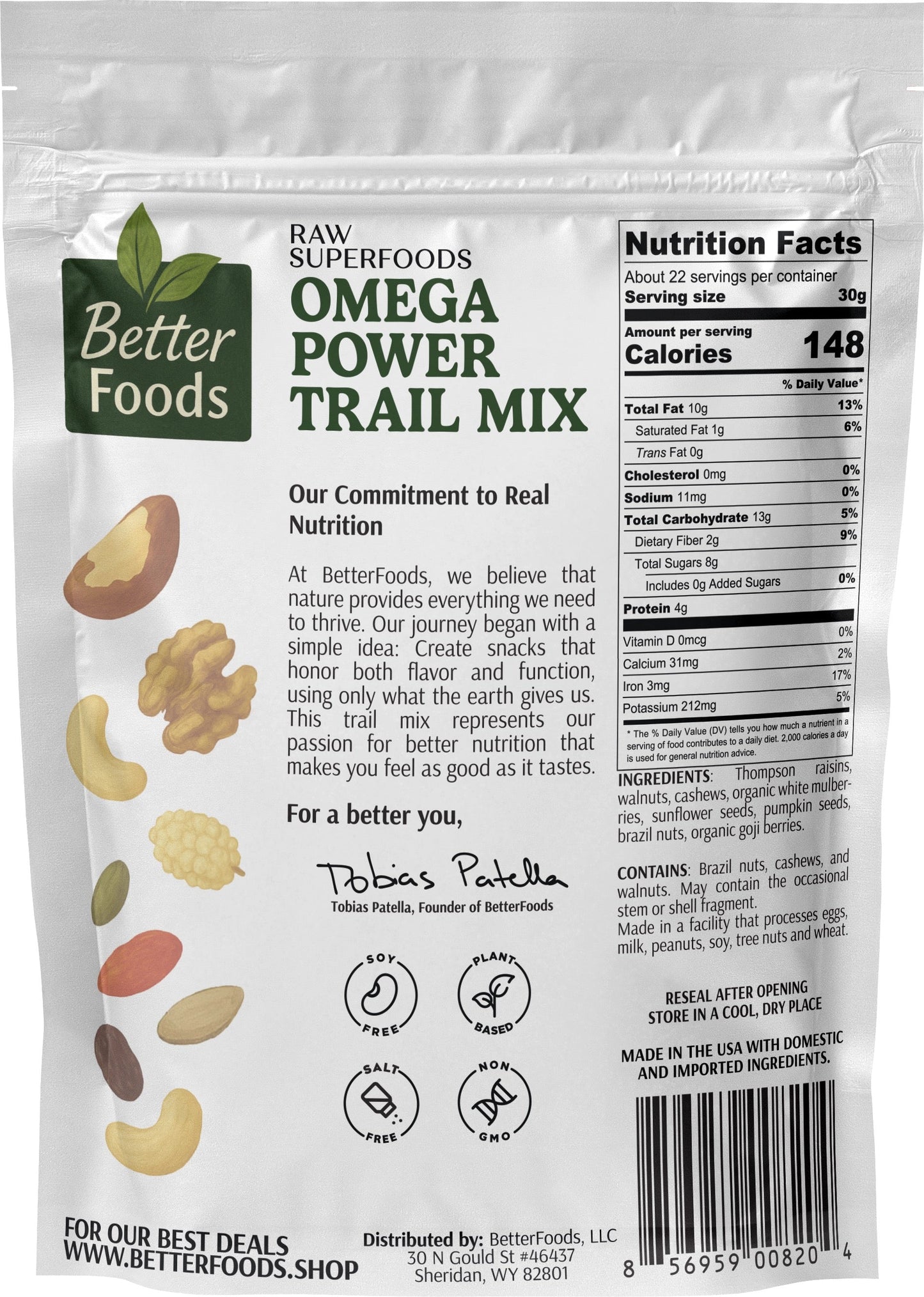 Raw Superfoods Trail Mix - The Works - Unsalted Trail Mix BetterFoods