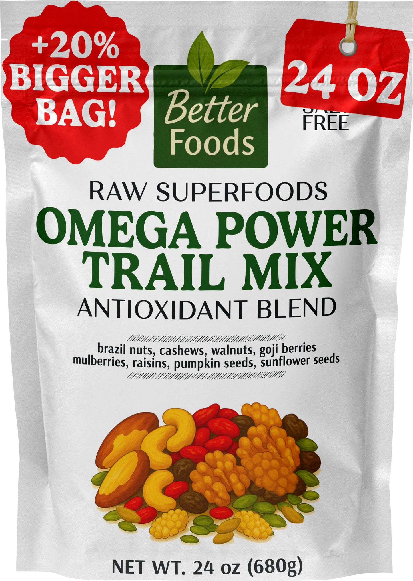 Raw Superfoods Trail Mix - The Works - Unsalted Trail Mix BetterFoods