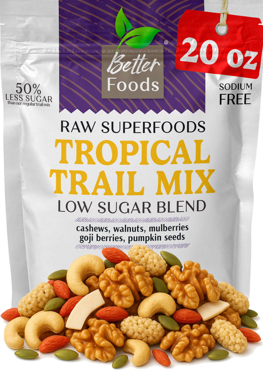 Raw Superfoods Tropical Trail Mix Low Sugar Blend BetterFoods