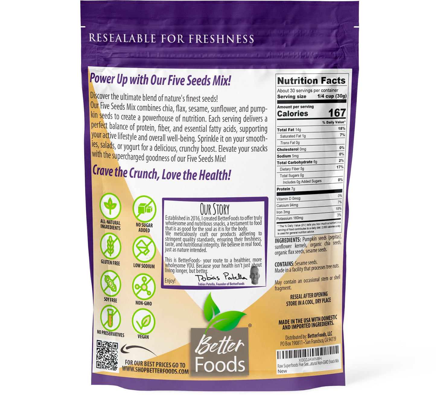 Raw Superfoods Five Seeds Mix BetterFoods