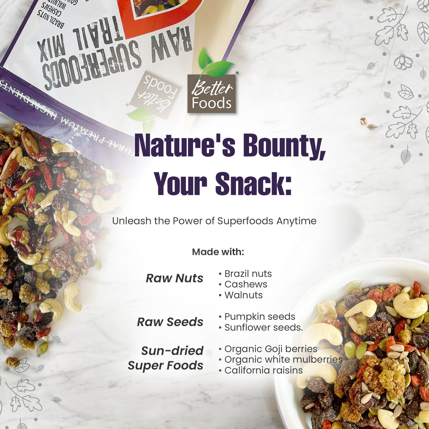 Raw Superfoods Trail Mix - The Works BetterFoods