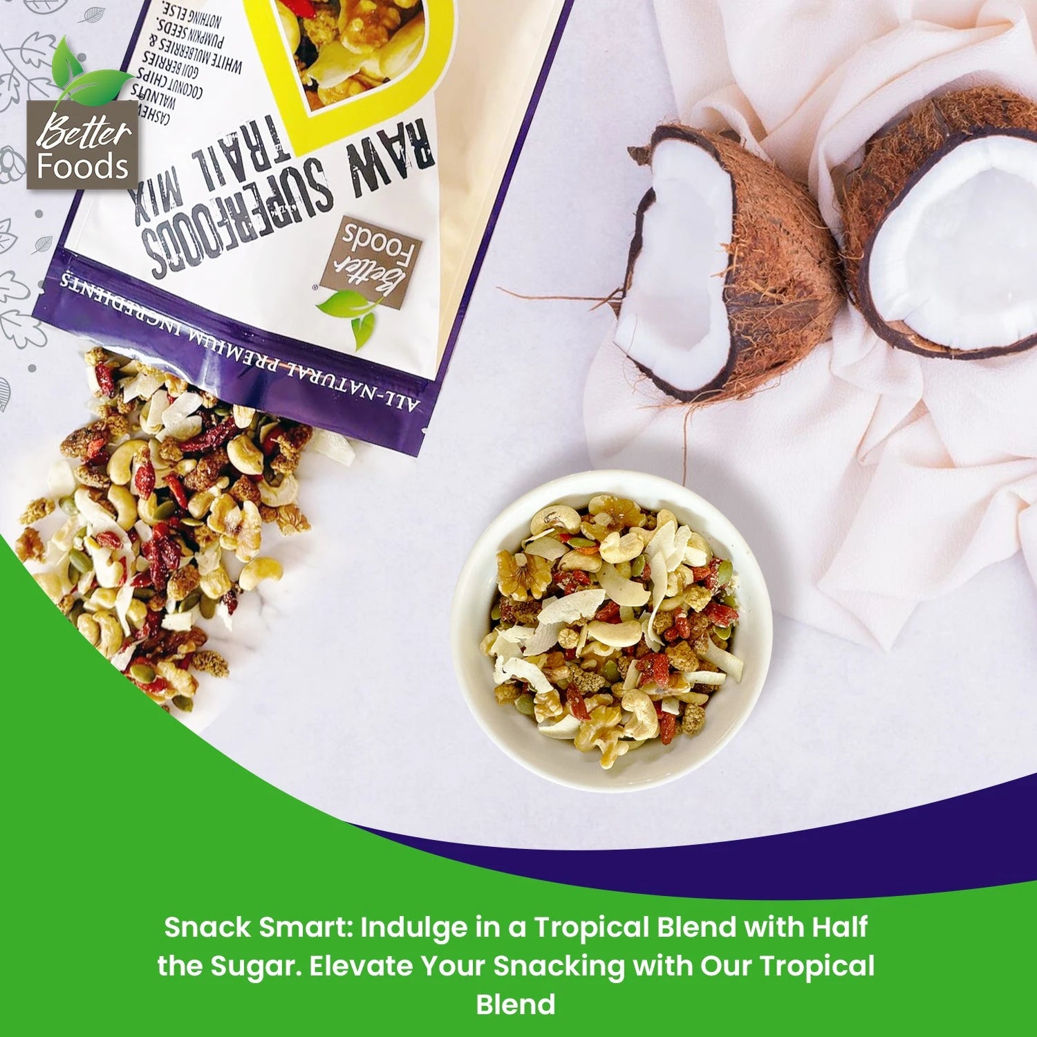 Raw Superfoods Trail Mix - Tropical Power Blend BetterFoods