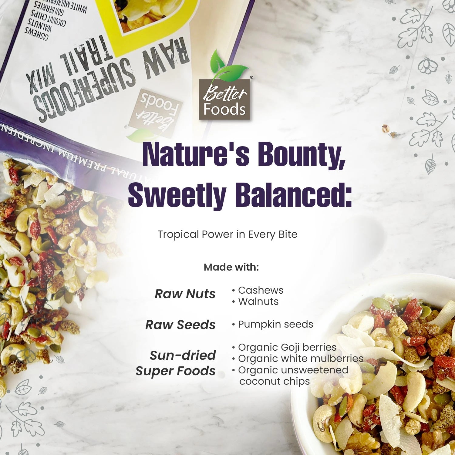 Raw Superfoods Trail Mix - Tropical Power Blend BetterFoods