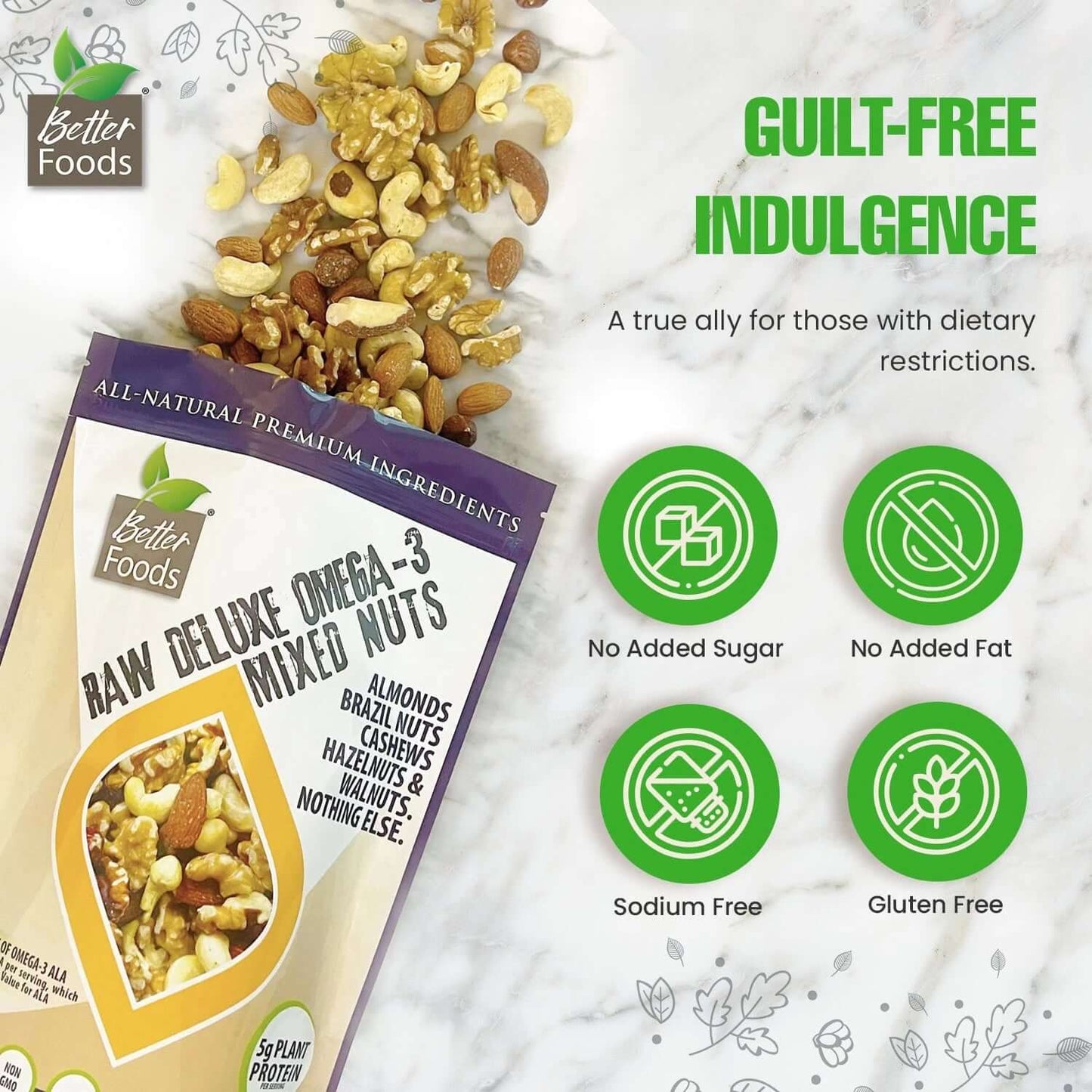 Raw Unsalted Deluxe Omega 3 Mixed Nuts - MyCerealMix