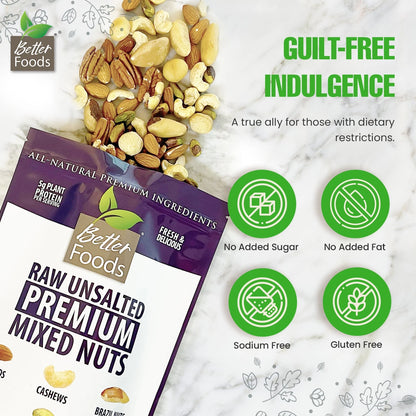 Raw Unsalted Premium Mixed Nuts BetterFoods