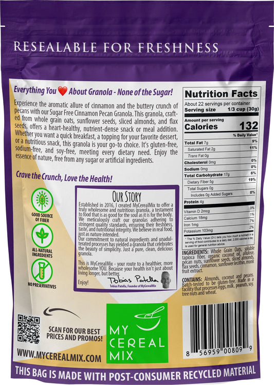 Sugar Free Granola - Cinnamon Pecan MyCerealMix