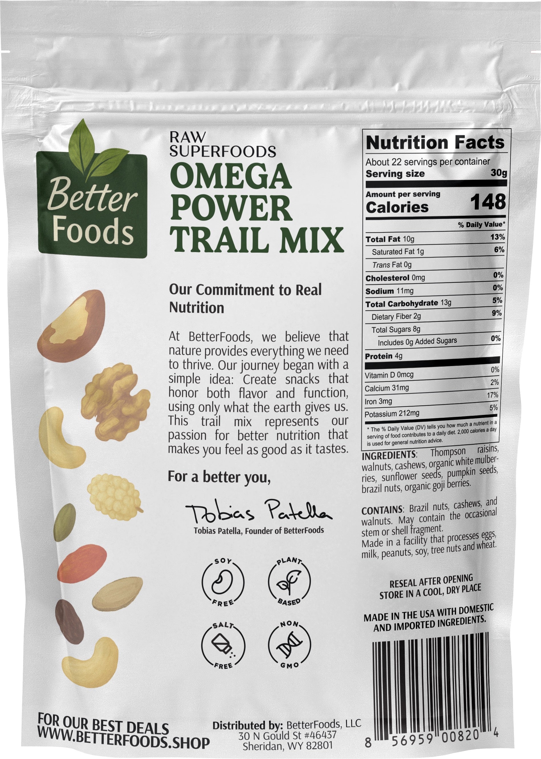 Raw Superfoods Trail Mix - The Works - Unsalted Trail Mix BetterFoods