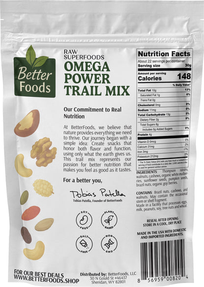 Raw Superfoods Trail Mix - The Works - Unsalted Trail Mix BetterFoods