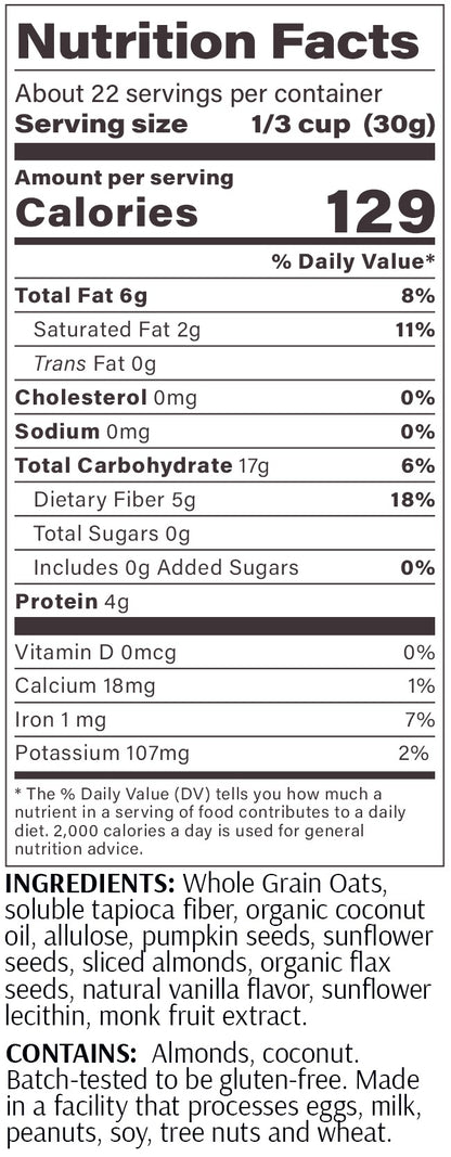Sugar Free Granola - Vanilla Almond